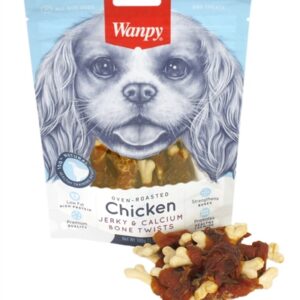 Wanpy Oven-Roasted Chicken Jerky / Calcium Bone Twists 100 gr