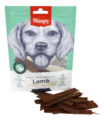 Wanpy Soft Oven-Roasted Lamb Jerky Slices 100 gr