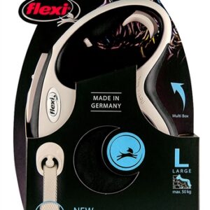 Flexi Rollijn New Comfort Tape Zwart L 8 Mtr