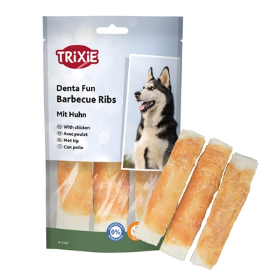 Trixie Denta Fun Chicken Chewing Barbecue Ribs 12 cm 3 st 90 gr