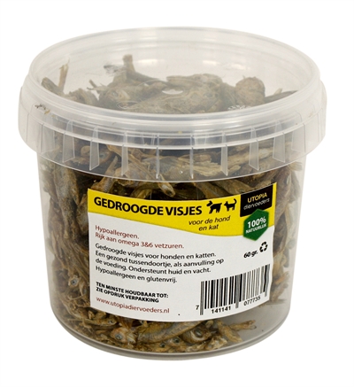 Utopia Gedroogde Visjes Kat 60 gr