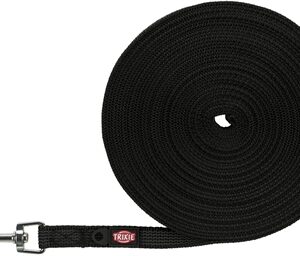 Trixie Hondenriem Sleeplijn Met Rubber Bekleed Zwart 10 Mtrx1.5 cm