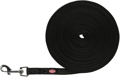 Trixie Hondenriem Sleeplijn Met Rubber Bekleed Zwart 10 Mtrx1.5 cm