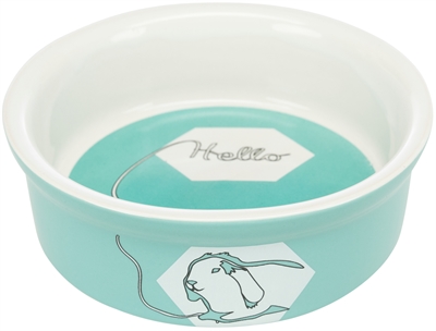 Trixie Voerbak / Waterbak Keramiek Strip Konijn Assorti 11 cm 4st