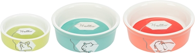 Trixie Voerbak / Waterbak Keramiek Strip Konijn Assorti 11 cm 4st