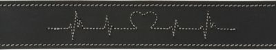 Trixie Halsband Hond Rustic Vetleer Heartbeat Zwart 38-47x4 cm