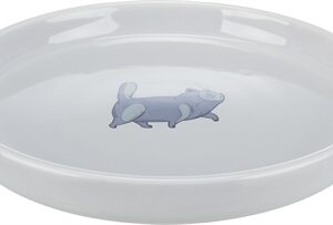 Trixie Voerbak / Waterbak Plat En Breed Kattenprint Grijs 23 cm 600 ml 4 st