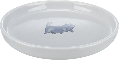 Trixie Voerbak / Waterbak Plat En Breed Kattenprint Grijs 23 cm 600 ml 4 st