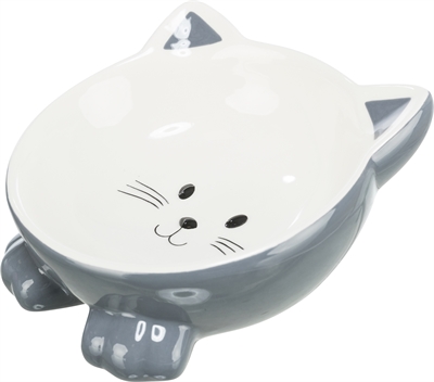 Trixie Voerbak / Drinkbak Kattenkop Verhoogd Keramiek Assorti 14 cm 150 ml 4st