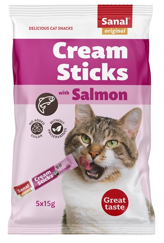Sanal Cream Sticks Kat Zalm 5x15 gr
