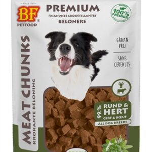 BF Petfood Meat Chunks Rund En Hert 200 gr
