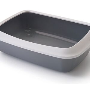 Savic Kattenbak Iriz Met Rand Koudgrijs / Wit 42x31x12.5 cm
