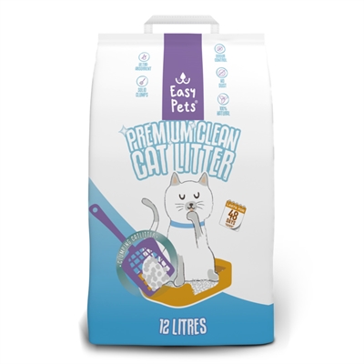 Easypets Premium Clean White Bentonite Kattenbakvulling 12 ltr