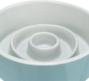 Trixie Voerbak Slowfeeding Keramiek Grijs / Blauw 14x14 cm 450 ml