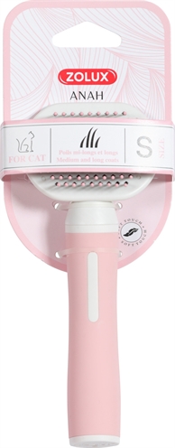 Zolux Anah Slickerborstel Soft Roze / Wit S 6.5x3.5x16 cm