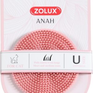 Zolux Anah Borstel Rond Rubber Roze 7.5x7.5x3 cm