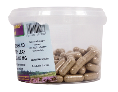Dierendrogist Frambozenblad Capsules 400 mg 100 st