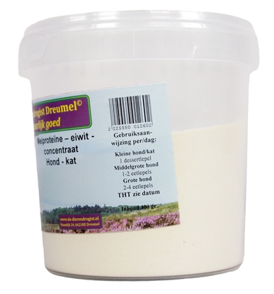 Dierendrogist Weiproteine Concentraat Hond / Kat 400 gr