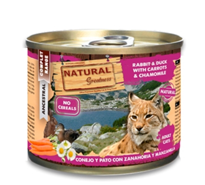Natural Greatness Rabbit / Duck With Carrots And Chamomile 185 gr