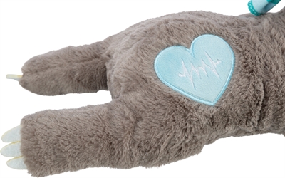 Trixie Pluche Luiaard Grijs Met Heartbeat Voor Puppy 34 cm