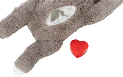 Trixie Pluche Luiaard Grijs Met Heartbeat Voor Puppy 34 cm