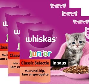 Whiskas Multipack Pouch Junior Classic Selectie Vlees In Saus 4x12x85 gr