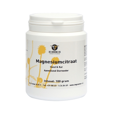 DE Groene Os Magnesiumcitraat Hond / Kat 100 gr