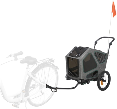 Trixie Fietskar Grijs / Salie 62x80-130x92 cm