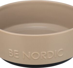 Trixie BE Nordic Voerbak Hond Keramiek/ Rubber Taupe 18 cm
