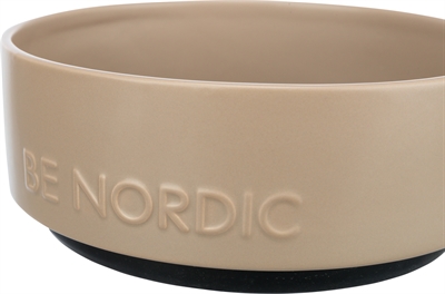 Trixie BE Nordic Voerbak Hond Keramiek/ Rubber Taupe 18 cm