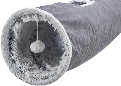 Trixie Katten Speeltunnel Harvey Velours / Pluche Grijs 116x27 cm