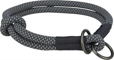 Trixie Halsband Hond Soft Half-Slip Zwart / Grijs 30x0.6 cm