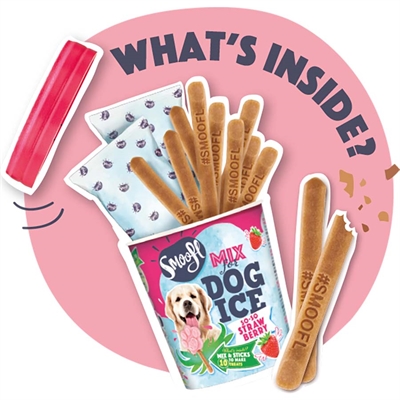 Smoofl Ijsmix Voor Honden Aardbei 160 gr