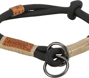 Trixie BE Nordic Halsband Hond Half-Slip Zwart / Zand 30x0.6 cm
