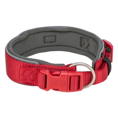 Trixie Premium Halsband Hond Extra Breed Rood / Grafiet Grijs 27-35x2.5 cm
