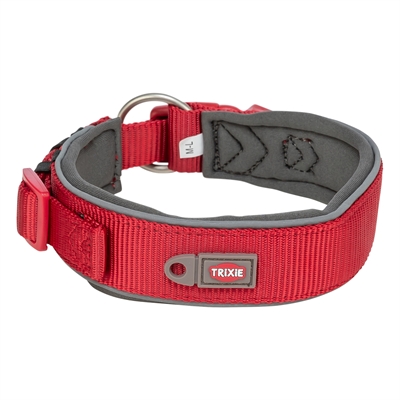 Trixie Premium Halsband Hond Extra Breed Rood / Grafiet Grijs 27-35x2.5 cm