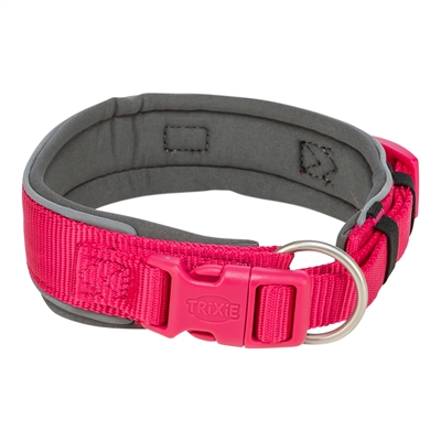 Trixie Premium Halsband Hond Extra Breed Fuchsia / Grafiet Grijs 27-35x2.5 cm