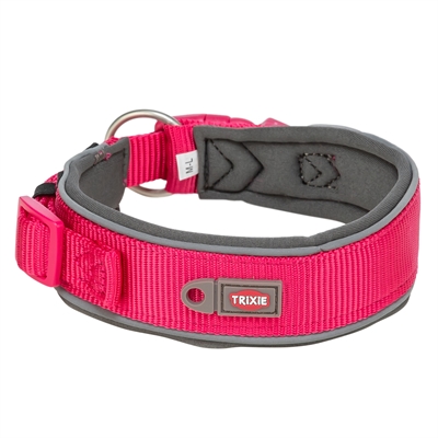 Trixie Premium Halsband Hond Extra Breed Fuchsia / Grafiet Grijs 27-35x2.5 cm