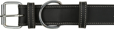 Trixie Rustic Vetleer Halsband Hond Heartbeat Zwart 34-40x3 cm
