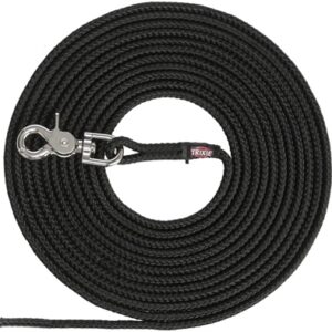 Trixie Hondenriem Sleeplijn Trigger Snap Haak Rond Zwart 5 Mtr X 0.6 cm