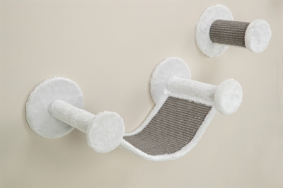 Trixie Katten Klimset Voor Aan DE Muur 4 Klimplekken Wit / Grijs 78x30x30 cm