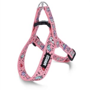 Morso Mini Hondentuig Verstelbaar Gerecycled Sweet Tweet Roze 24-32x1.5 cm