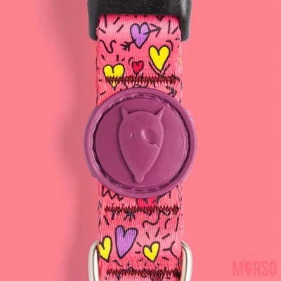 Morso Halsband Hond Gerecycled Pink Think Roze 30-42x1.5 cm