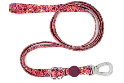 Morso Hondenriem Verstelbaar Gerecycled Pink Think Roze 75-230x1.5 cm 1-4 kg
