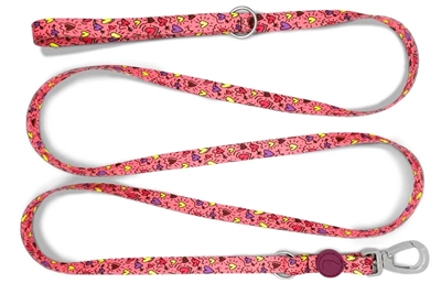 Morso Hondenriem Verstelbaar Gerecycled Pink Think Roze 75-230x1.5 cm 1-4 kg