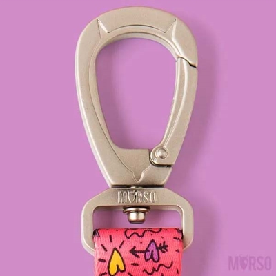Morso Hondenriem Verstelbaar Gerecycled Pink Think Roze 75-230x1.5 cm 1-4 kg