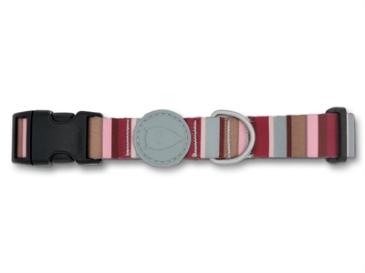 Morso Halsband Hond Gerecycled Skyline Rood / Roze 30-42x1.5 cm
