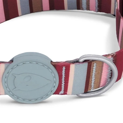 Morso Halsband Hond Gerecycled Skyline Rood / Roze 30-42x1.5 cm