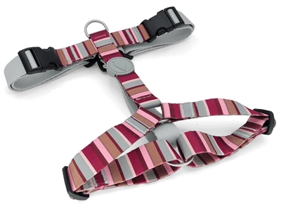 Morso Hondentuig H-Tuig Gerecycled Skyline Rood / Roze 40-55x1.5 cm