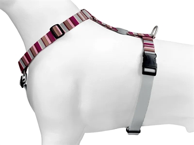 Morso Hondentuig H-Tuig Gerecycled Skyline Rood / Roze 40-55x1.5 cm